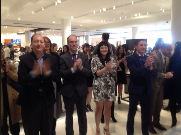 9:30am, September 19 2014: Staff ‘clap-in’ as shoppers enter the new Calgary Nordstrom store
