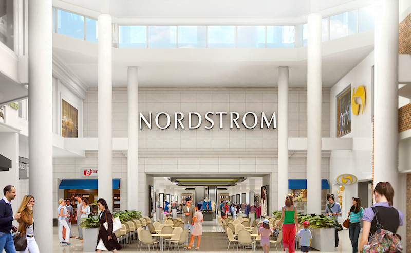 RENDERING OF THE MALL ENTRANCE TO SHERWAY'S NORDSTROM STORE
