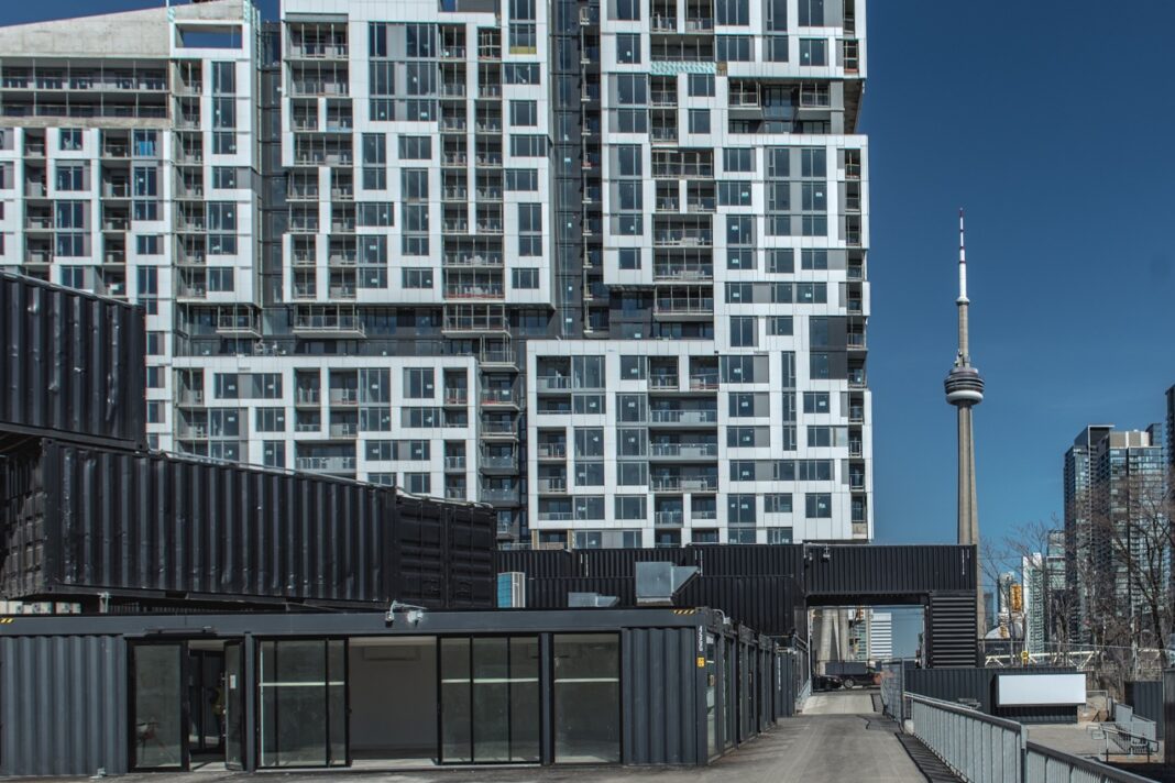 STACKT Market Designed entirely out of shipping containers. Located in  Toronto Stock Photo - Alamy