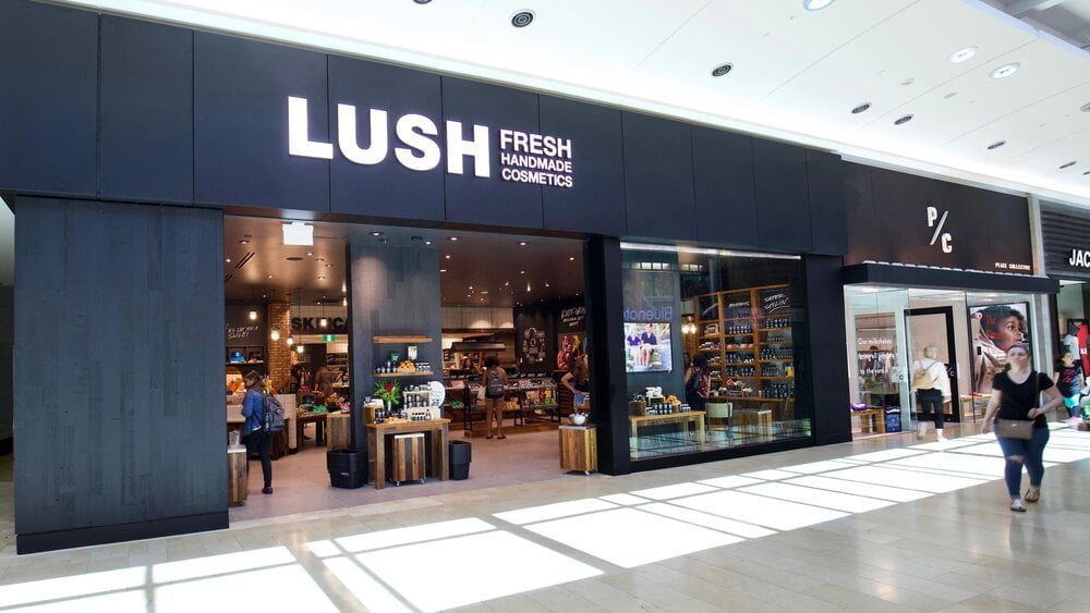Exterior of Lush Cosmetics at Square One Shopping Centre. Photo: Square One