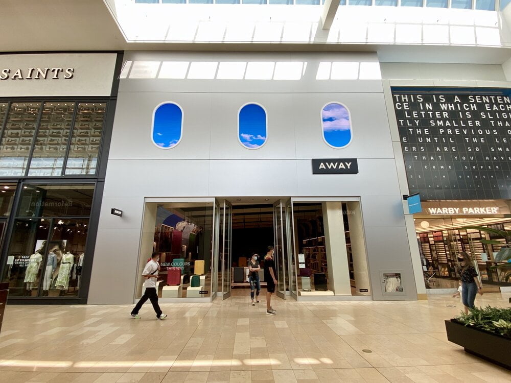 Exterior of new Away store in Yorkdale Shopping Centre. Photo: Maxime Frechette