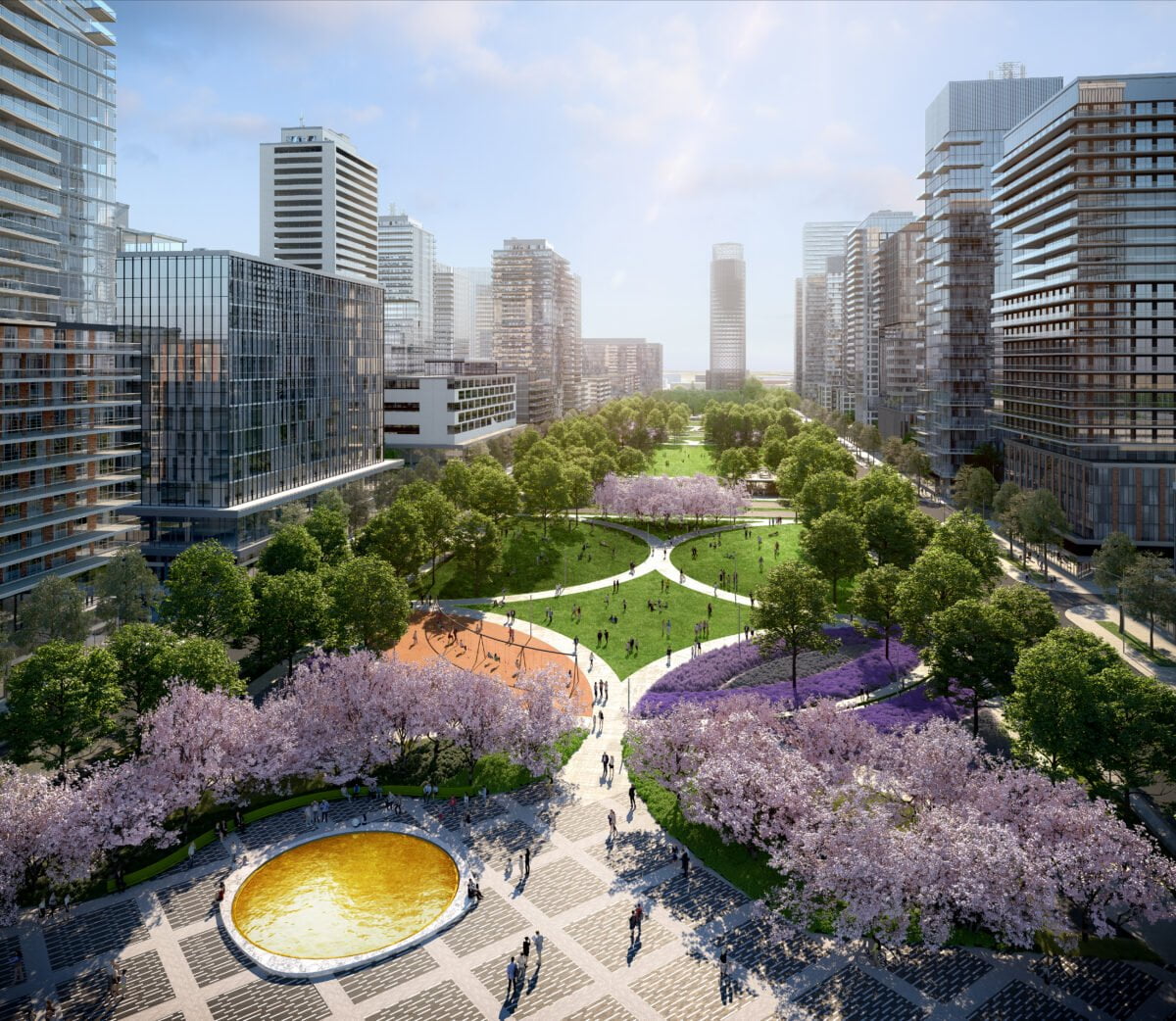 Rendering of future central park within Vaughan Metropolitan Centre. Rendering: SmartCentres