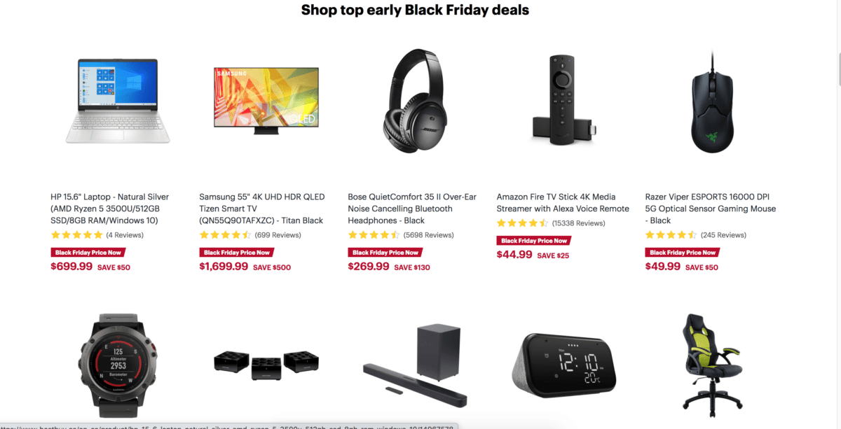 Screenshot of a Best Buy Website product page