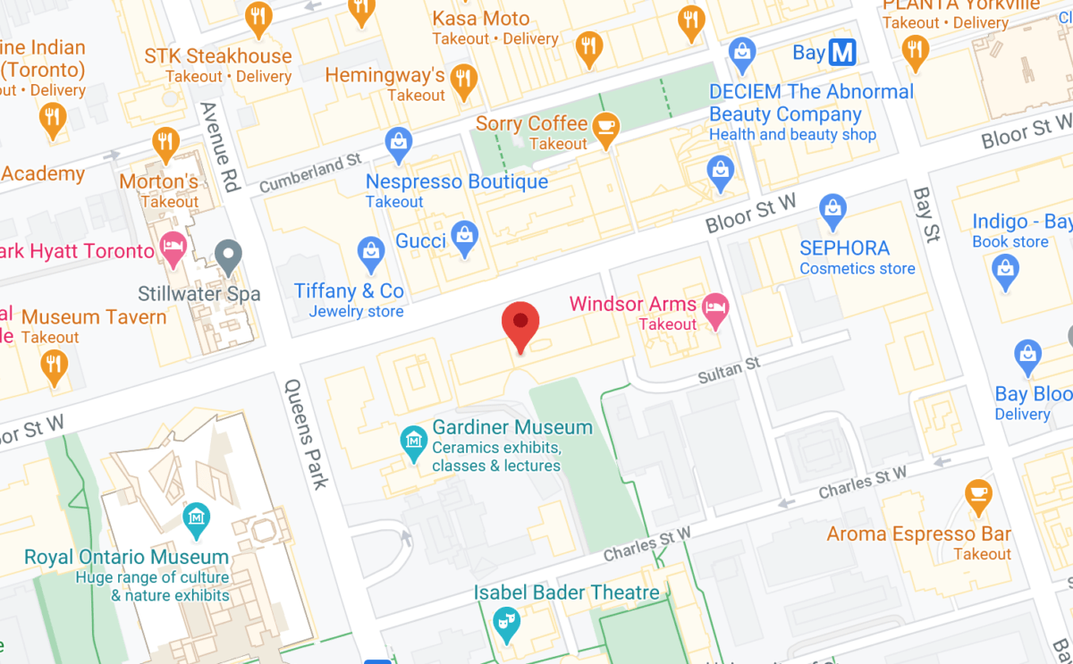 Google Map of Bogner Open on Mink Mile in Toronto