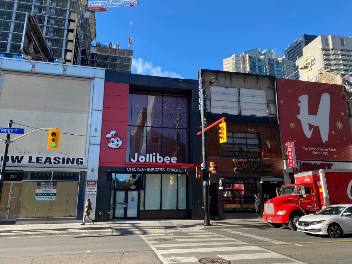 Exterior of new Jollibee location on Toronto's Yonge Street. Photo: Dustin Fuhs