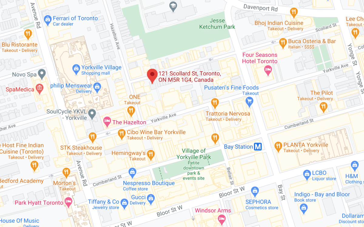 Interactive Google Map of !21 Scollard Street and surrounding area.