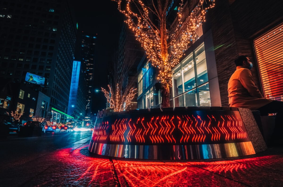 Urban Campfire Benches on Bloor Street. Photo: Larry Leung