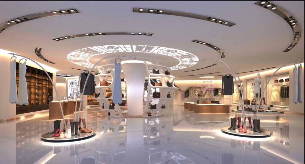 Interior of luxury store.