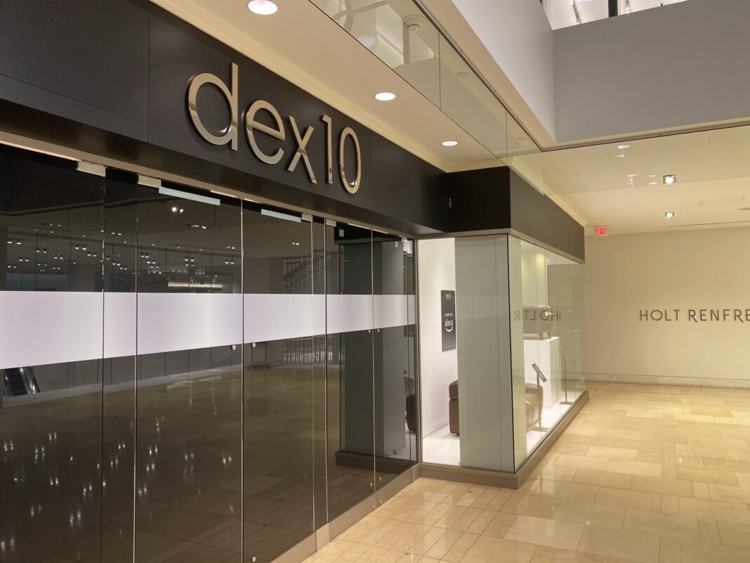 Exterior of new dex10 store in Calgary's downtown shopping centre, The Core. Photo: Geoff Dodsworth
