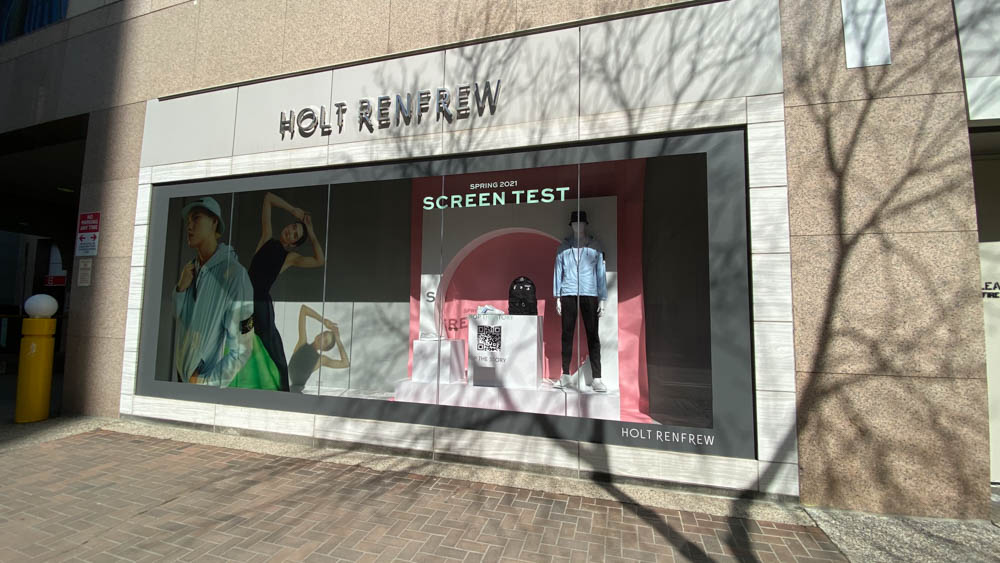 Holt Renfrew exterior windows at "The Core" in Calgary