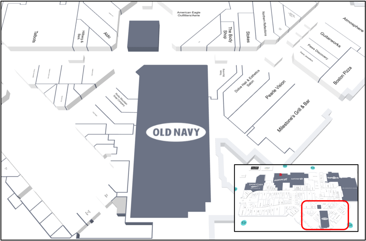 Lower Right (North East Corner) Map of CF Market Mall.