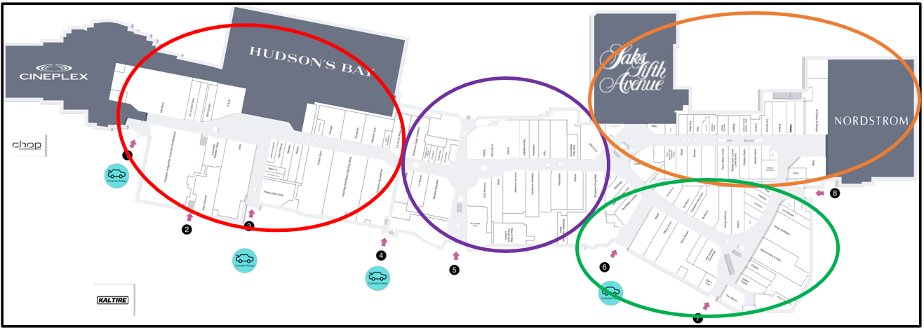 Retail Profile Chinook Centre In Calgary Spring 2021   ChinookCentre MallMap LowerLevel Zones 