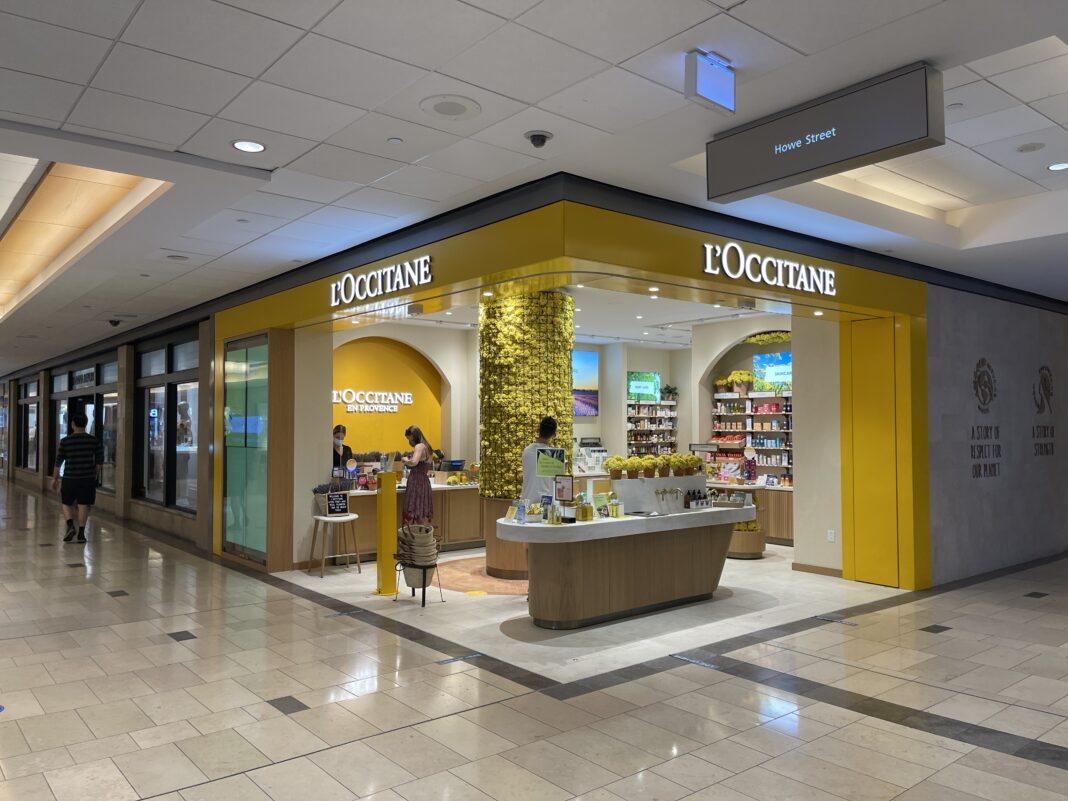 L’Occitane en Provence at CF Pacific Centre in Vancouver (July 2021)