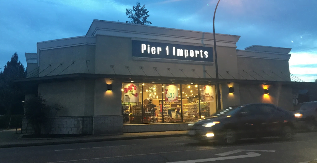 Former Pier 1 Import at 1595 Marine Drive in North Vancouver (January 2017)