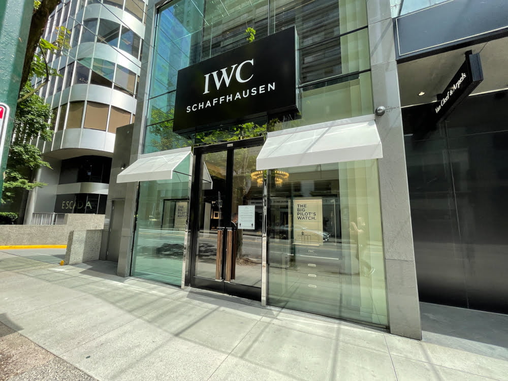 IWC Schaffhausen on Alberni Street in Vancouver (June 2021)