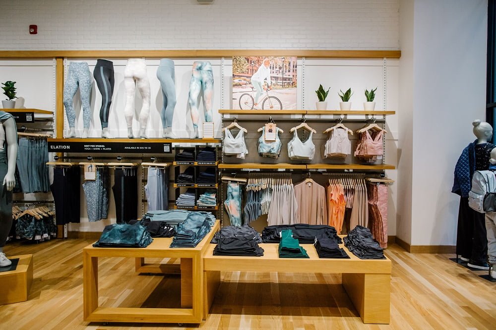 Studio Apparel Section of Athleta at Park Royal Shopping Centre in West Vancouver, BC (September 2021)