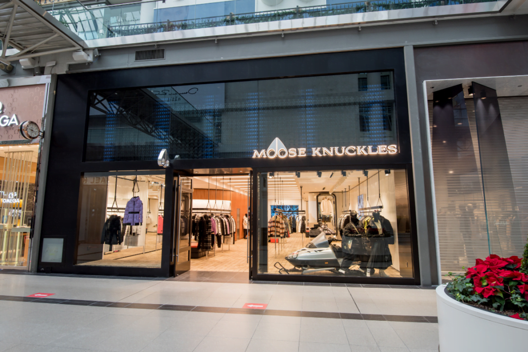 Exterior of Moose Knuckles store at CF Toronto Eaton Centre